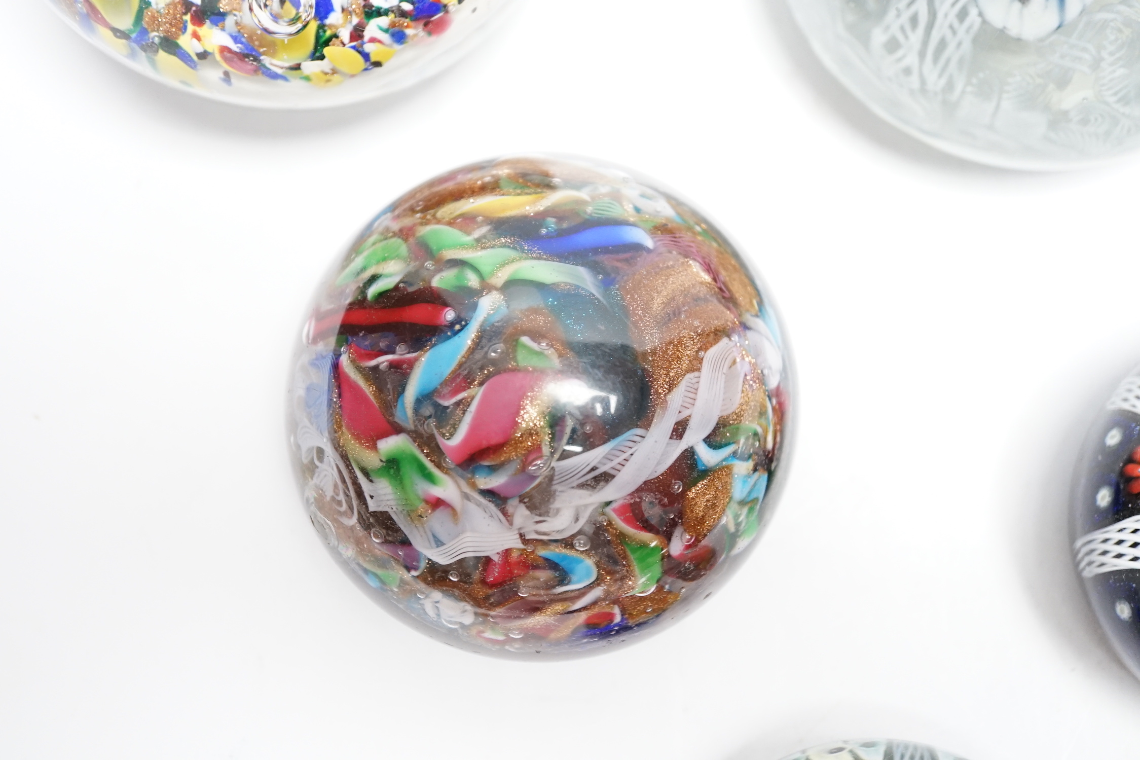 Six 20th century paperweights